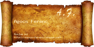 Agocs Ferenc névjegykártya